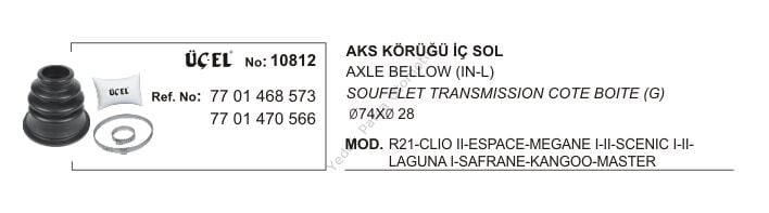 AKS KÖRÜĞÜ İÇ SOL 10812 CLIO-II MEGANE-I-II SCENIC-I-II LAGUNA-I KANGO