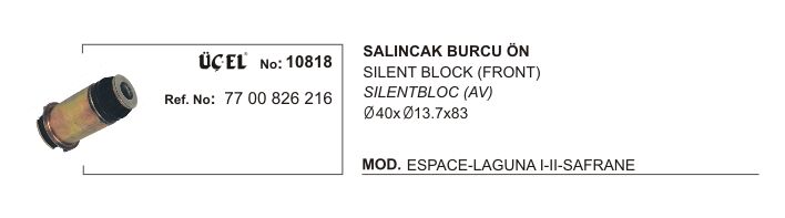 Laguna 1 Espace 3 Motor Beşik Burcu Ön Taraf 1995 2002 7700826216 Üçel