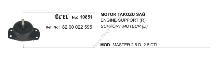 MOTOR TAKOZU SAĞ 10851 MASTER-II (02-) 8200022595