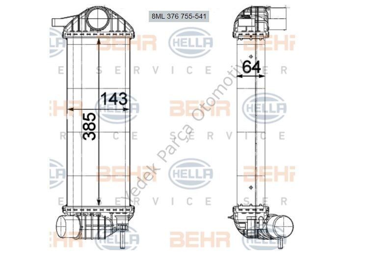 TURBO RADYATÖRÜ 8ML376755541 KANGO 1.5 DCI 8200382109