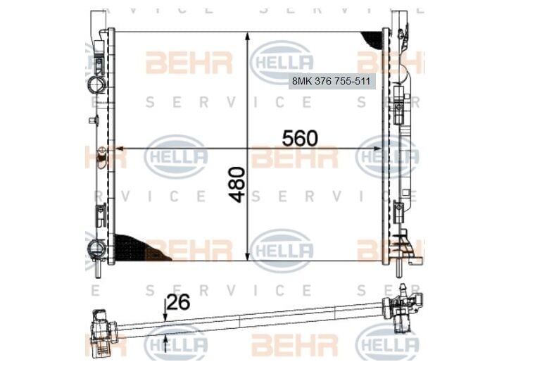 Kango 3 Motor Su Radyatörü 1.5 Dci K9K 2008 2020 8200455801 Behr