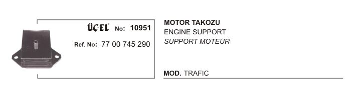 Trafic 1 Motor Takozu Kulağı Sağ Sol 7700745290 6001545523 Üçel