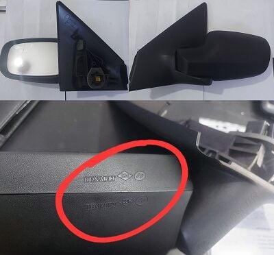 Megane 2 Sağ Dış Dikiz Aynası Elektrikli Isıtmalı 2003 2010 7701054688 Renault Orijinal