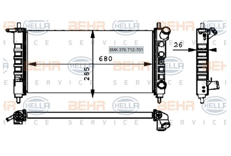 RADYATÖR 8MK376712701 CORSA-B 1.2-16V (X12XE)