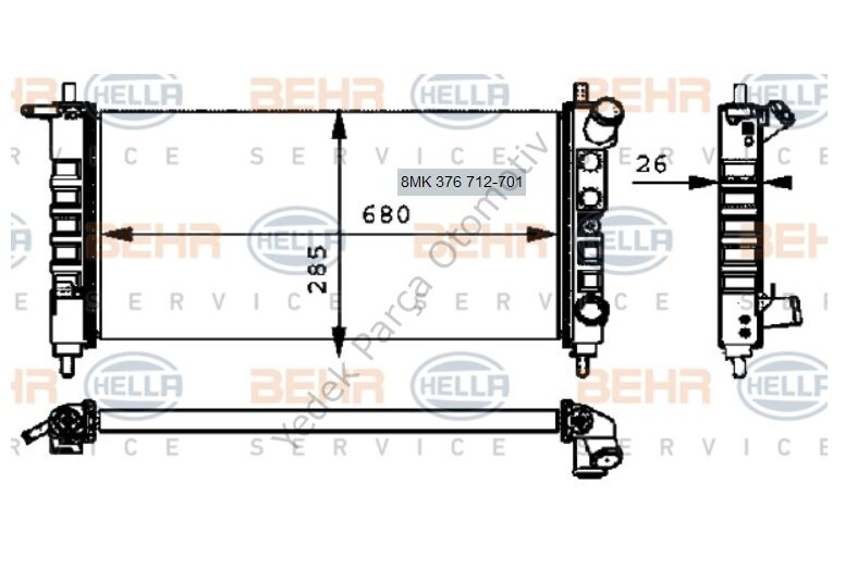 RADYATÖR 8MK376712701 CORSA-B 1.2-16V (X12XE)