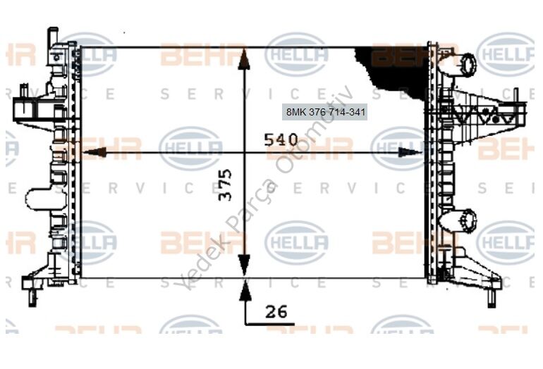 RADYATÖR 8MK376714341 CORSA-C 1.2 1.4-16V (X12XE)