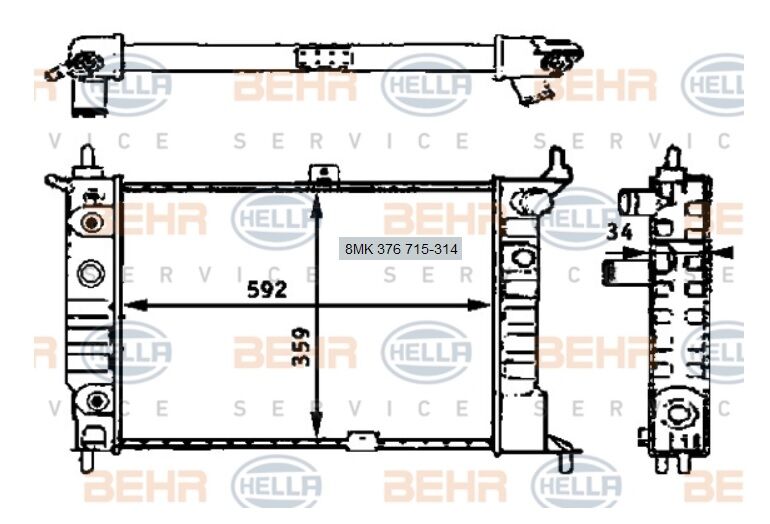RADYATÖR 8MK376715314 ASTRA-F 1.6 (95-) KLİMA OTOMATİK GSI