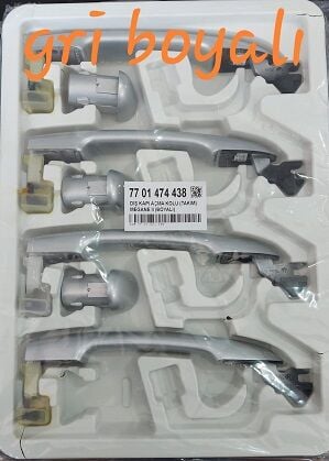 Megane 2 Dış Kapı Açma Kolu Sağ Sol Ön Arka Takım Gri Boyalı 7701474438 Renault Orijinal