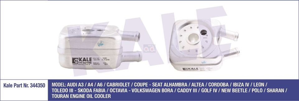 YAĞ SOĞUTUCUSU 344350 BORA GOLF IV 1.6 1.8 2.0 (98-05) CADDY-III GOLF V JETTA-II