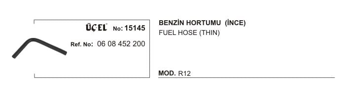 R12 Benzin İnce Diresek Hortum Borusu 608452200 Üçel