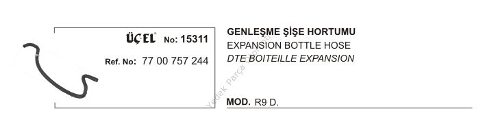 GENLEŞME ŞİŞE HORTUMU 15311 R9 DİZEL 7700757244
