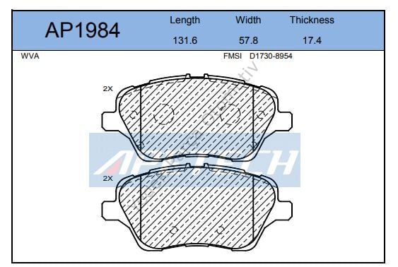 DİSK BALATA ÖN A03.2474 TRANSİT TOURNEO COURIER (14-) B-MAX FIESTA-VI (12-)