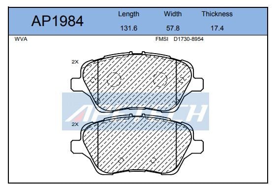 DİSK BALATA ÖN A03.2474 TRANSİT TOURNEO COURIER (14-) B-MAX FIESTA-VI (12-)