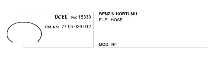 R9 Benzin Yakıt Ara Hortumu Örgülü 7X13MM 1200 MM 7705026012 Üçel