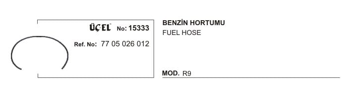 R9 Benzin Yakıt Ara Hortumu Örgülü 7X13MM 1200 MM 7705026012 Üçel