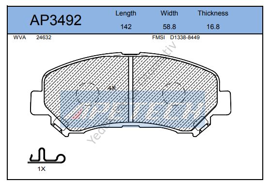 DİSK BALATA ÖN AP3492 QASHQAI 1.5 2.0 DCI (07-) KOLEOS 2.0 DCI (08-)