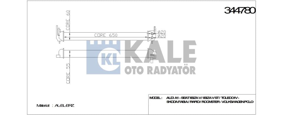 TURBO RADYATÖRÜ 344780 POLO A1 IBIZA TOLEDO FABIA RAPID ROOMSTER 1.2 1.4TSI 09