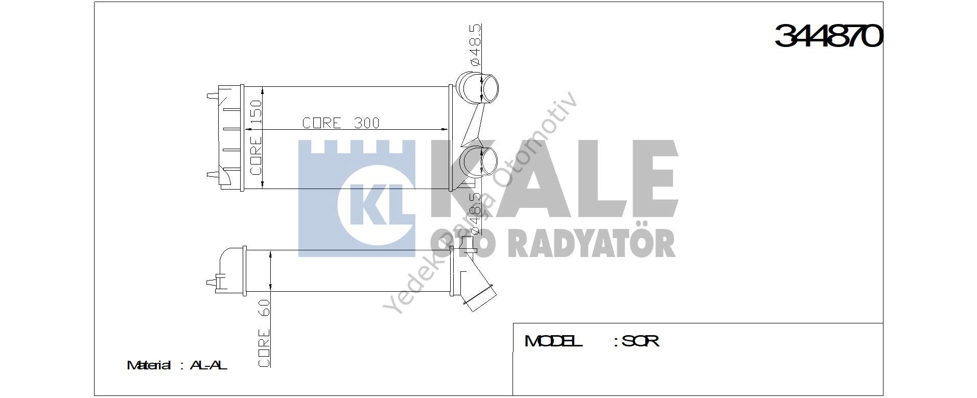 TURBO RADYATÖRÜ 344870 P308 P3008 P5008 PARTNER TEPE C4 C4(B7) DS4 C4 PICASSO D