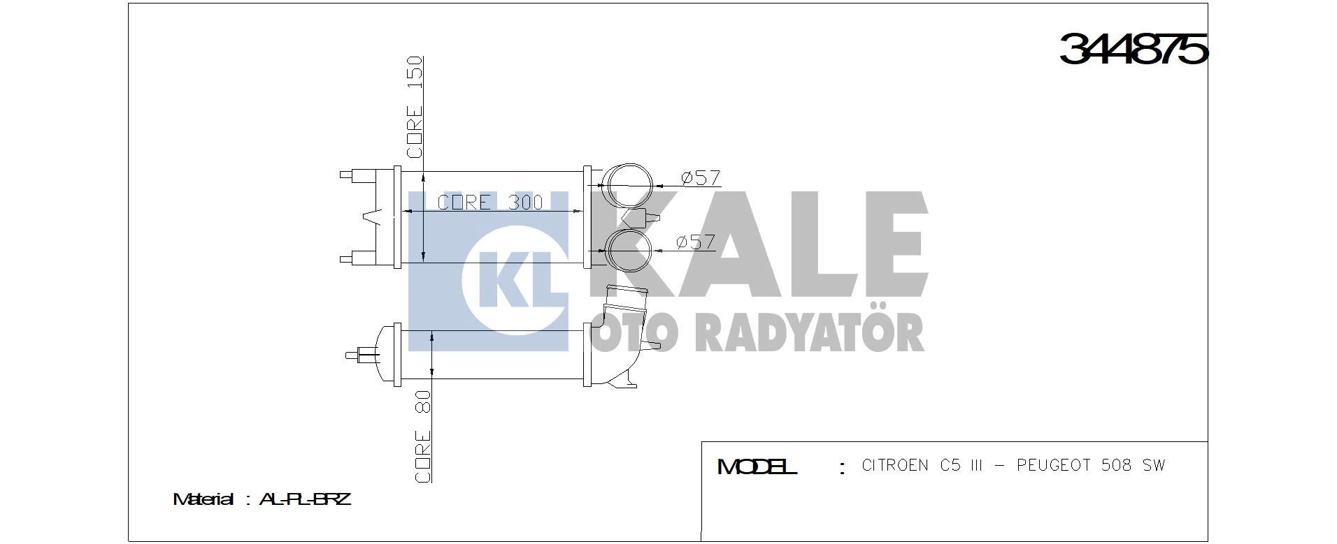 TURBO RADYATÖRÜ 344875 P508 C5 EP6CDT(1.6THP 16V 155) 09->