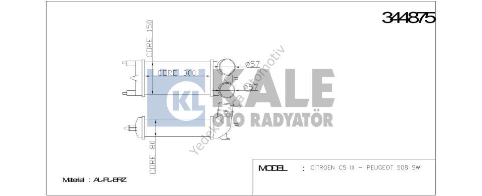 TURBO RADYATÖRÜ 344875 P508 C5 EP6CDT(1.6THP 16V 155) 09->