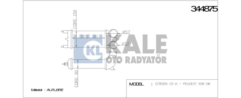 TURBO RADYATÖRÜ 344875 P508 C5 EP6CDT(1.6THP 16V 155) 09->