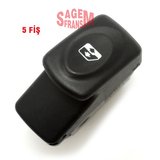 Cam Acma Dugmesi Clio-Kangoo 5 Fis Siyah Tekli