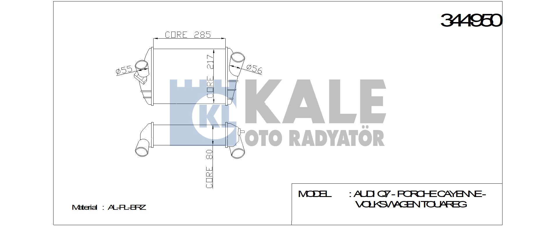 TURBO RADYATÖRÜ 344950 ACCENT BLUE 1.6CRDI 11>İ20 1.1CRDI İ30 1.4 1.6CRDI