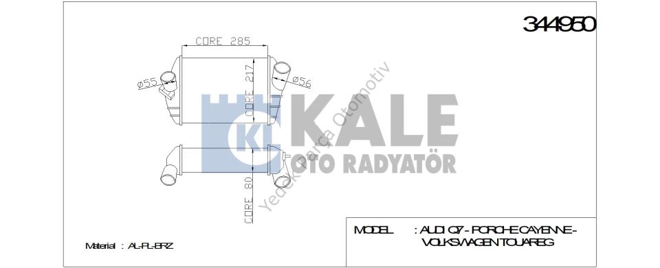TURBO RADYATÖRÜ 344950 ACCENT BLUE 1.6CRDI 11>İ20 1.1CRDI İ30 1.4 1.6CRDI