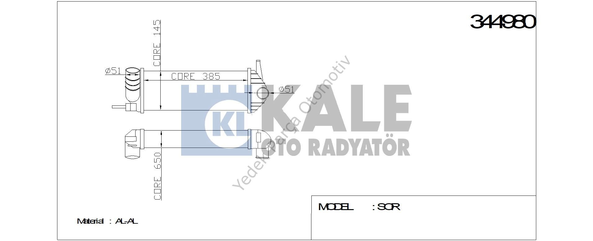 TURBO RADYATÖRÜ 344980 KANGO-III 1.5DCI K9K 08->
