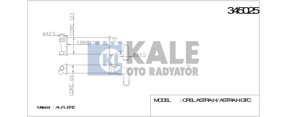 TURBO RADYATÖRÜ 345025 ASTRA-H (04-) 1.7 CDTI