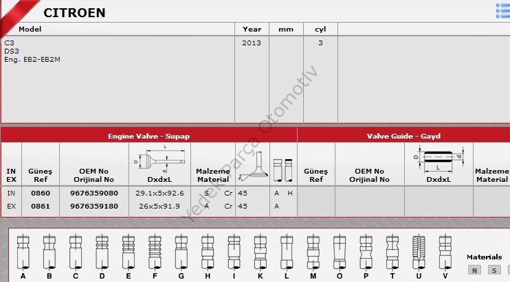 SİBOP TAKIMI 0860-0861 IN-6 EX-6 C-ELYSEE P301 12V