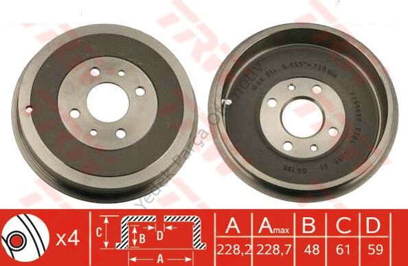 FREN KAMPANA ARKA 329213B ALBEA 1.2 1.4 DOBLO (4 BİJON)