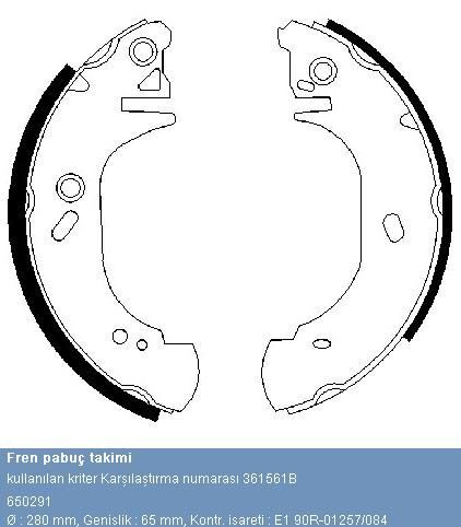 PABUÇLU BALATA 361560B T12 TRANSİT