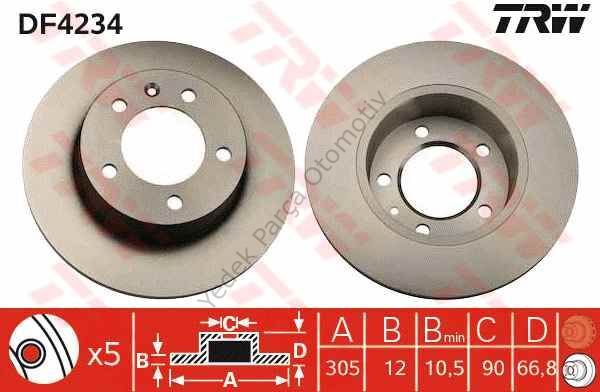 DİSK FREN AYNASI ARKA 562164B MASTER MOVANO 5BİJON