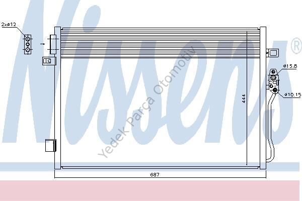 KLİMA RADYATÖRÜ 345685 DODGE JOURNEY FIAT FREEMONT 2.0JTD 11-> (KURUTUCU İLE)