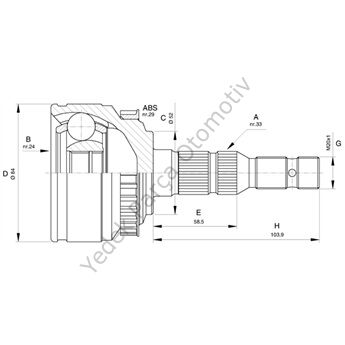 AKS KAFASI DIŞ AKS0179 (AK1451) CORSA-C (03-08) 1.7 DTI KALIN FREZE ABSLİ 29DİŞ