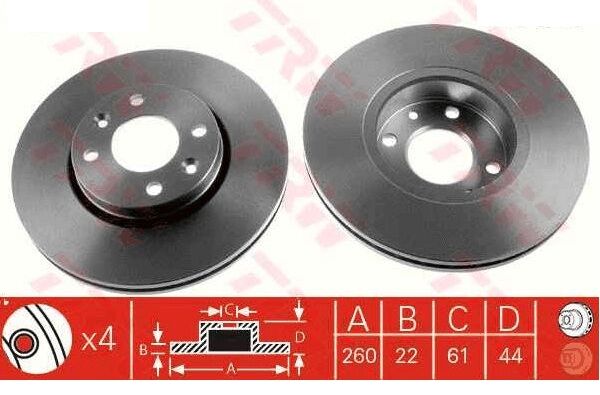 Megane 2-II 1.4 16V Clio 3-III Modus 1.4-1.5-1.6 Ön Fren Diski  7701207795 402064911R  Bendix
