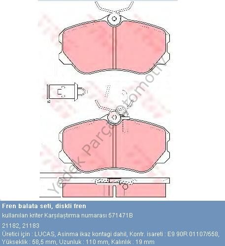 DİSK BALATA ÖN 571471B XM FİŞLİ