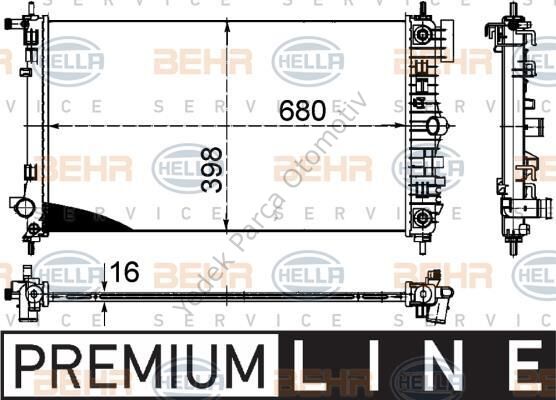 RADYATÖR 346185 INSIGNIA 2.0 TURBO SAAB R9 5 BRAZING 08-> MT
