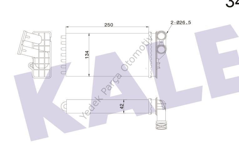 KALORİFER RADYATÖRÜ 346280 C4 P307 DV6 (1.6HDI) 2.0HDI 16V (04-)