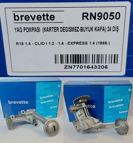 R9 Broadway R19 Europa Clio 1 Express Yağ Pompası Eski Tip 1.4 8V E7J 7701693578 7701643206 Brevette