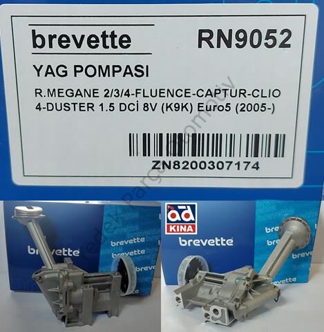 YAĞ POMPASI RN9052 MEGANE 1.5 DCİ (K9K) EURO5 FLUENCE CAPTUR CLIO 4 DUSTER