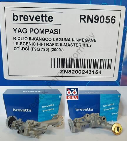 YAĞ POMPASI RN9056 CLIO-II KANGOO LAGUNA I-II MEGANE I-II SCENIC I-II TRAFIC-II MASTER-II 1.9 DTİ DCİ (F9Q 780)