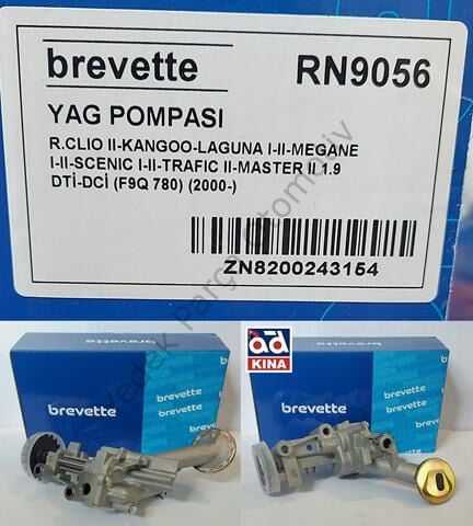 YAĞ POMPASI RN9056 CLIO-II KANGOO LAGUNA I-II MEGANE I-II SCENIC I-II TRAFIC-II MASTER-II 1.9 DTİ DCİ (F9Q 780)
