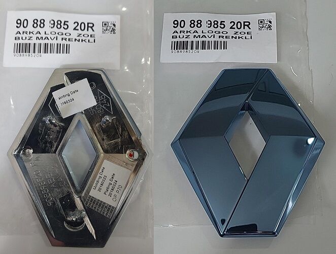 Zoe Arka Logo Buz Mavi Renkli 908898520R Renault Orijinal