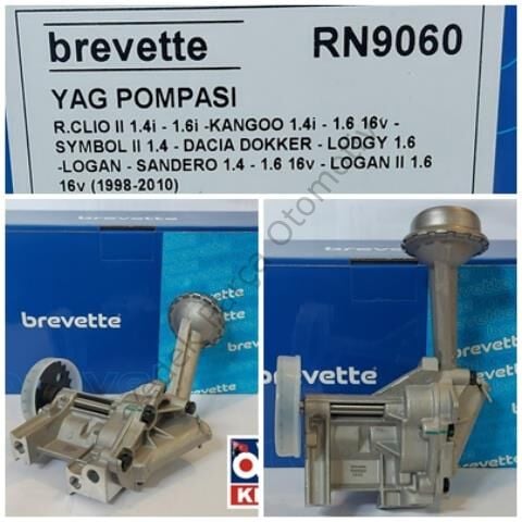 YAĞ POMPASI RN9060 CLIO-II 1.4İ 1.6İ KANGOO 1.4İ 1.6 16V SYMBOL-II 1.4 DACIA DOKKER LODGY 1.6 LOGAN SANDERO 1.4 1.6 16V LOGAN-II 1.6 16V