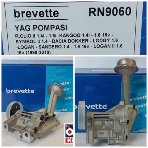 Clio 2 Symbol Yağ Pompası 1.4 8V K7J 150106543R 150100934R 150102617R Brevette