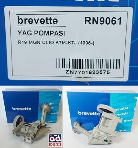 R19 Europa Megane 1 Yağ Pompası 1.6 8Valf K7M 7701693575 Brevette