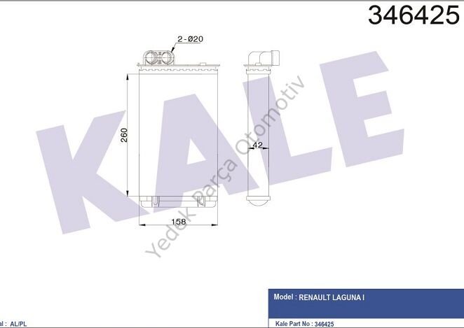 KALORİFER RADYATÖRÜ 346425 LAGUNA I 1.6 1.8 2.0 (95-01)